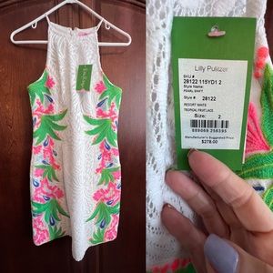 🦄🦄Lilly Pulitzer Pearl Shift Dress With Embroidery 🦄🦄 New With Tags Size 2